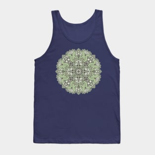 Sage Green Lotus Mandala Tank Top